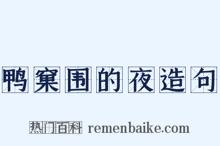 鸭窠围的夜造句是什么意思的图片